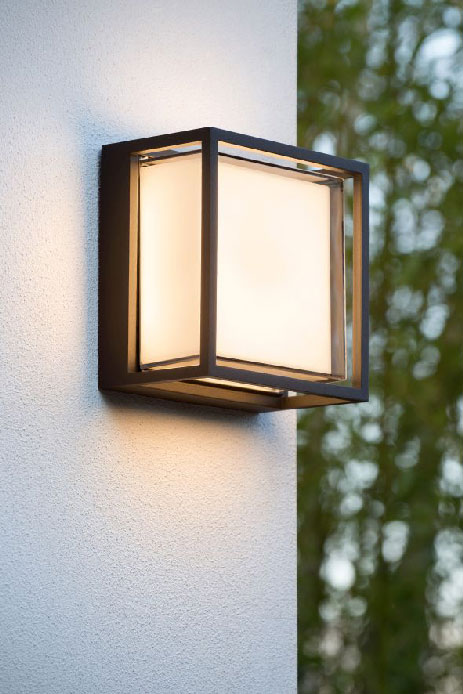 Lucide SINGA LED - Outdoor Wall Lamp - LED - 1x9,6W 2700K - IP54 - Black